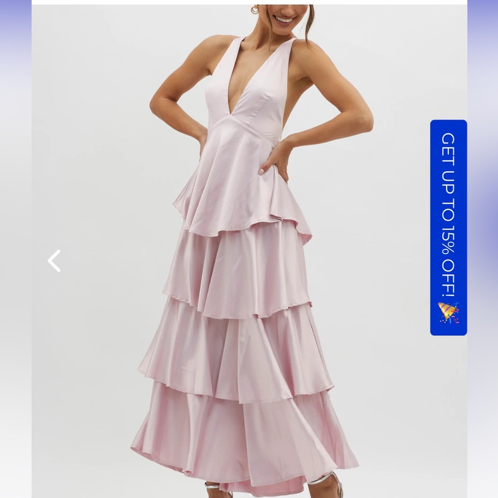 Auguste Tiered Frill Dress Blush